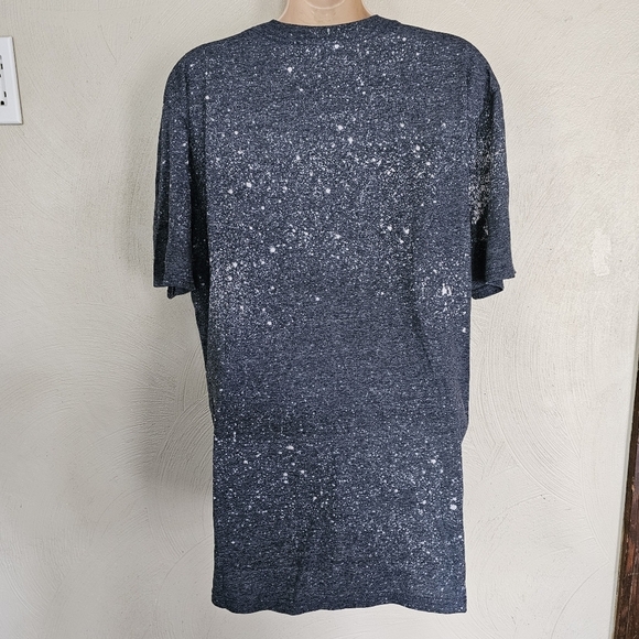 Gildan Navy Bleached Tie Dye Softstyle Short Sleeve T-shirt Size Women's Large - Picture 4 of 10